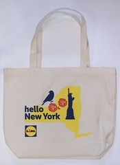 LiDL Reusable Shopping Canvas Tote bag, hello New York Grand Opening Ed. RARE