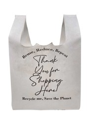 1800 pcs Non-Woven Reusable Bulk T-Shirt Thank You White Grocery Bag 12x7x22