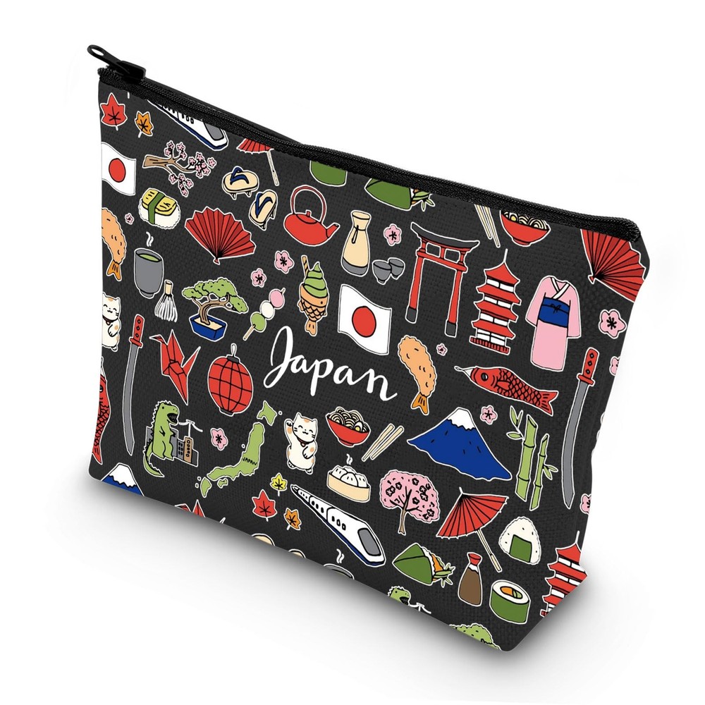 LEVLO Japan Travel Pouch Bag Souvenir Gift Theme Zipper Japanese japan B