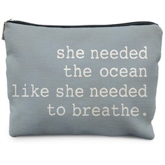 RYYCDOI Blue Beach Makeup Bag, Ocean 10 x 7.5 inches, She need the ocaen