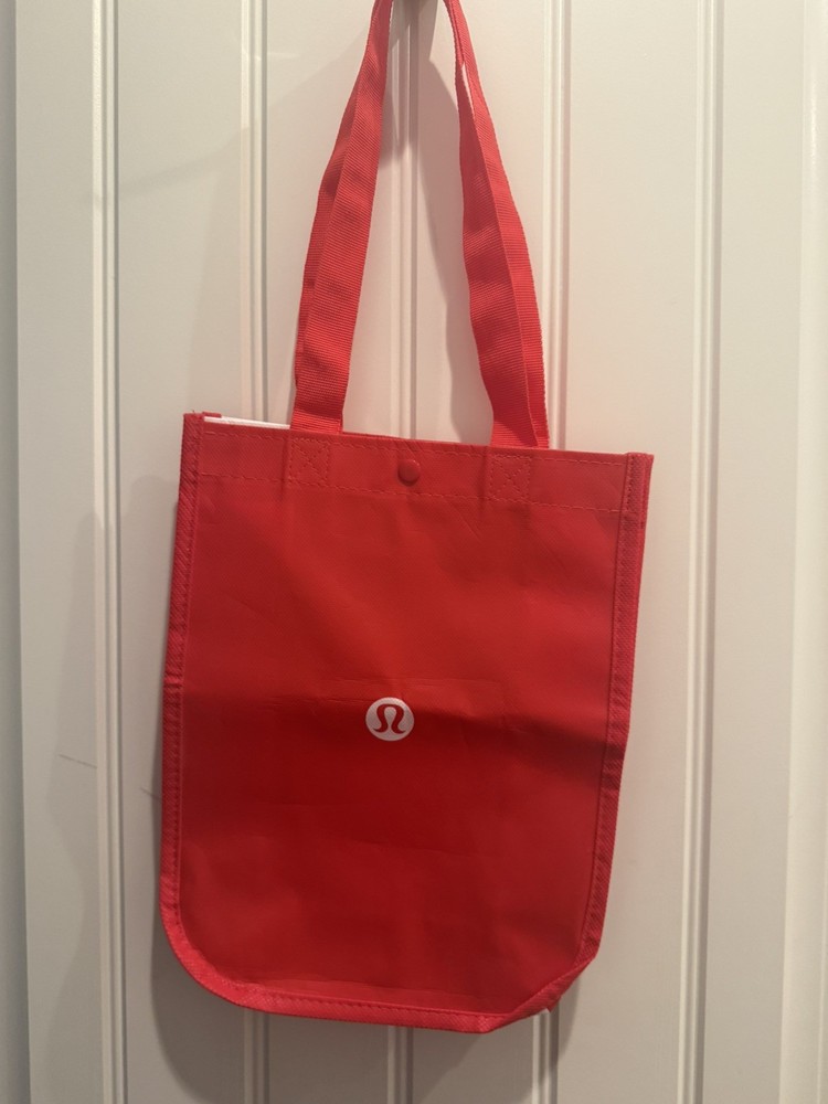 Lululemon Small Red & White Logo Reusable Shopping Bag