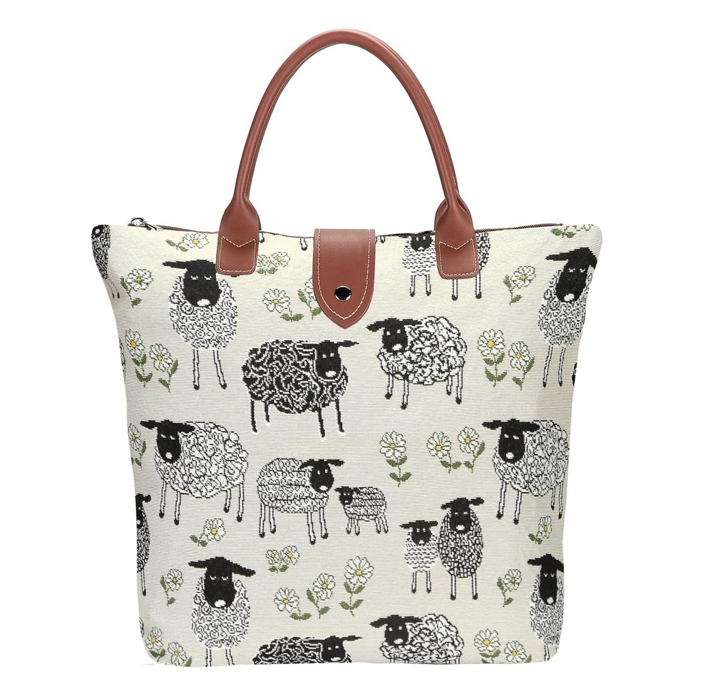 Tapestry Foldable Tote Bag Reusable Shopping Bag Grocery Bag with Spring Lamb…