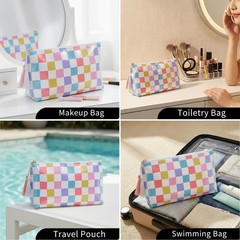Fozira Makeup Bag, Small Clear Coated Small(9.84in*4.33in*5.91in), Colorful