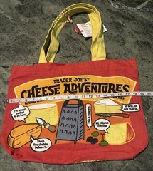 Trader Joe’s Cheese Experience NEW Tote Bag Red 100 Cotton Strong Shop Groceries