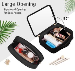 Ebbniur Clear Makeup Bag TSA Approved Toiletry 7.8*6.3*2.36 Inches, Black