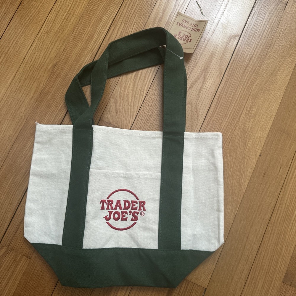 Trader Joe’s Mini Canvas Tote Bag RARE LIMITED In Hand New Authentic!!