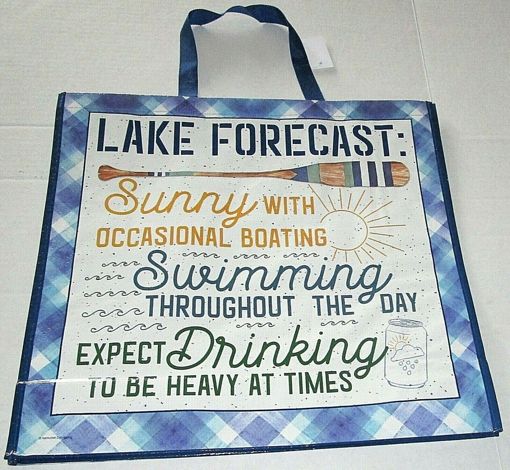 RUSTIC/LODGE Reusable Tote Bag 19″ X 18″ X 7″ LAKE FORCAST