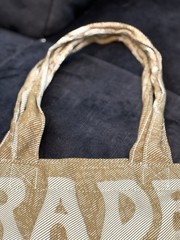 Trader Joe’s Rare Double Handle Canvas Logo Tan Tote Bag