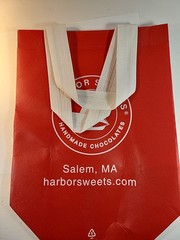 Harbor Sweets Handmade Chocolates Salem, MA Small Red Tote Bag