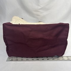 Vtg NEW Whole Foods Market Canvas Shopping Bag Tote Made in USA Maroon Natural