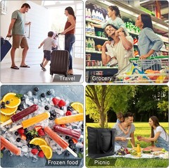 Extra-Large Oversized Insulated Grocery Bags – Adjustable Straps – Thermal