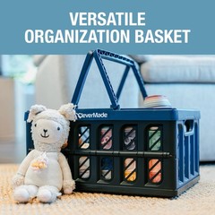 Collapsible Shopping Basket with Handles – 24L 3 Pack Collapsible Grocery Tot…
