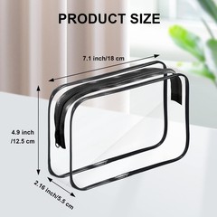 Merkaunis 36PCS Clear Makeup Bags, 18×5.5×12.5cm (7.1×2.16×4.9inches), black