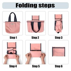 4 Pack Foldable Reusable Shopping Bags – Oxford Cloth Grocery Bags, Machine W…