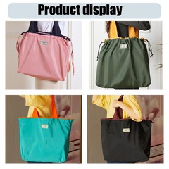 4 Pack Foldable Reusable Shopping Bags – Oxford Cloth Grocery Bags, Machine W…