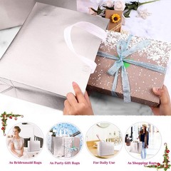 Set of 12 Glossy Reusable Grocery Bags Reusable Bags with Handles Bachelorett…