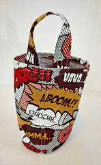 Fabric Tote Shopping Bag Comic Book Style Print Pop Art Boom Haha Zing Hello