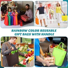 150 Pcs Reusable Grocery Bags Bulk Large Grocery Shopping Tote with Handle Mu…