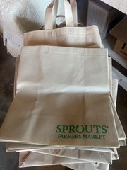 Lot of 20 SPROUTS Farmers Market Reusable Grocery Shopping Bags Natural Color