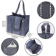 4 Pack Reusable Grocery Bags W/ Hard Bottom Heavyduty Shopping Bags For Shopping