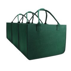 MEIANJU Felt Tote Bag, 16″x 12″x 10″ Large Reusable Bags Heavy Duty Grocery T…