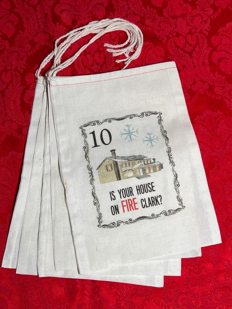 Reusable Funny Print 5 Bags Unbleached Cotton Food Size 11.5 X 8 NWOT (4)