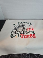 Unbranded Reusable Christmas Themed Canvas Tote “I Check The List 6_7 Times”