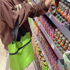 Foldable Tote Bag on Wheels Reusable Waterproof Trolley Shopping Car