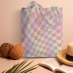 Checkered Pink Decor Weekender Beach Bag Tote Bag for Women Checkered Lover B…