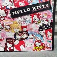 Hello Kitty 50th Anniversary Reusable Grocery Shopping Tote Bag Cute Stickerbomb
