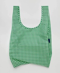 NEW! Baggu STANDARD BAG in “GREEN GINGHAM” Washable Recyc. Nylon SOLD OUT + RARE