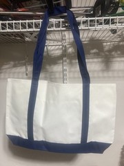 BLUE CROSS BLUE SHIELD CREAM/OFF WHITE CANVAS SHOPPING TOTE BAG MEDIUM 11×17
