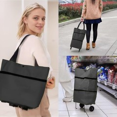 Collapsible Shopping Grocery Bag With Wheels Rolling Tote Bag With Wheels Lar…