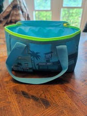 Trader Joe’s MINI INSULATED LUNCH TOTE BAG – Aqua /blue New With Tags