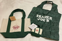 Trader Joe’s Green Set: Mini Canvas Tote + Micro Tote & Grocery Bag – 3 pcs