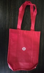 Lululemon Red Foldable Non-woven Reusable Shopping Bag Modern Solid