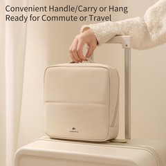 YLYZ Makeup Bag, Foldable Magnetic Standing Bag with Cream white