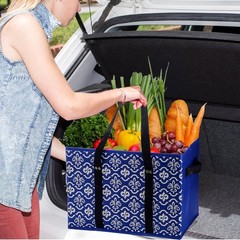 Set of 4 Large Foldable Reusable Grocery Bags – Eco-Friendly Storage Solution