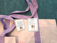 NWT Trader Joe’s Lavender Canvas Heavy Duty Tote Bag Set Large & Mini Reusable