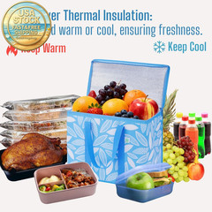 Insulated Cooler Bags Reusable Grocery Shopping Bags 2 Pack Large Heavy Duty