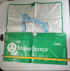 MakeSpace Reusable Tote Bags, 5-Pack (Large Capacity Foldable Bags with Durable
