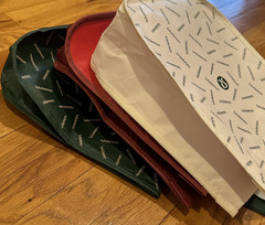 Lot of 3 – LULULEMON Small Reusable small Shopping Bags Totes Green, Red, White