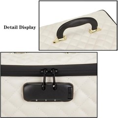 KaAutoler Portable makeup box with Lock, Large Capacity Travel off-white