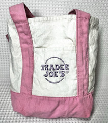 Trader Joes Mini Canvas Tote Bag Pastel Pink Limited Edition Spring 2025