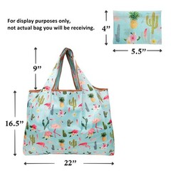 Large Foldable Tote Nylon Reusable Grocery Bag 3 Pack