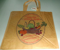 Reusable Tote Bag ~ 19″ X 18″ X 8″ ~ FARMERS MARKET/ORGANIC~ALWAYS FRESH