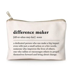 Difference Maker Makeup Bag Gift, A Thoughtful Gift for A One Size, Neutral