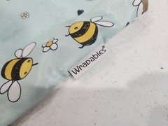 Wrapables Foldable Tote Nylon Reusable Grocery Bag Pouch Bumble Bee Flower Used