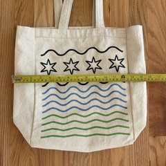 Chicago Canvas Tote Bag Reusable Eco-Friendly Beige Chicago Flag Shopping Bag