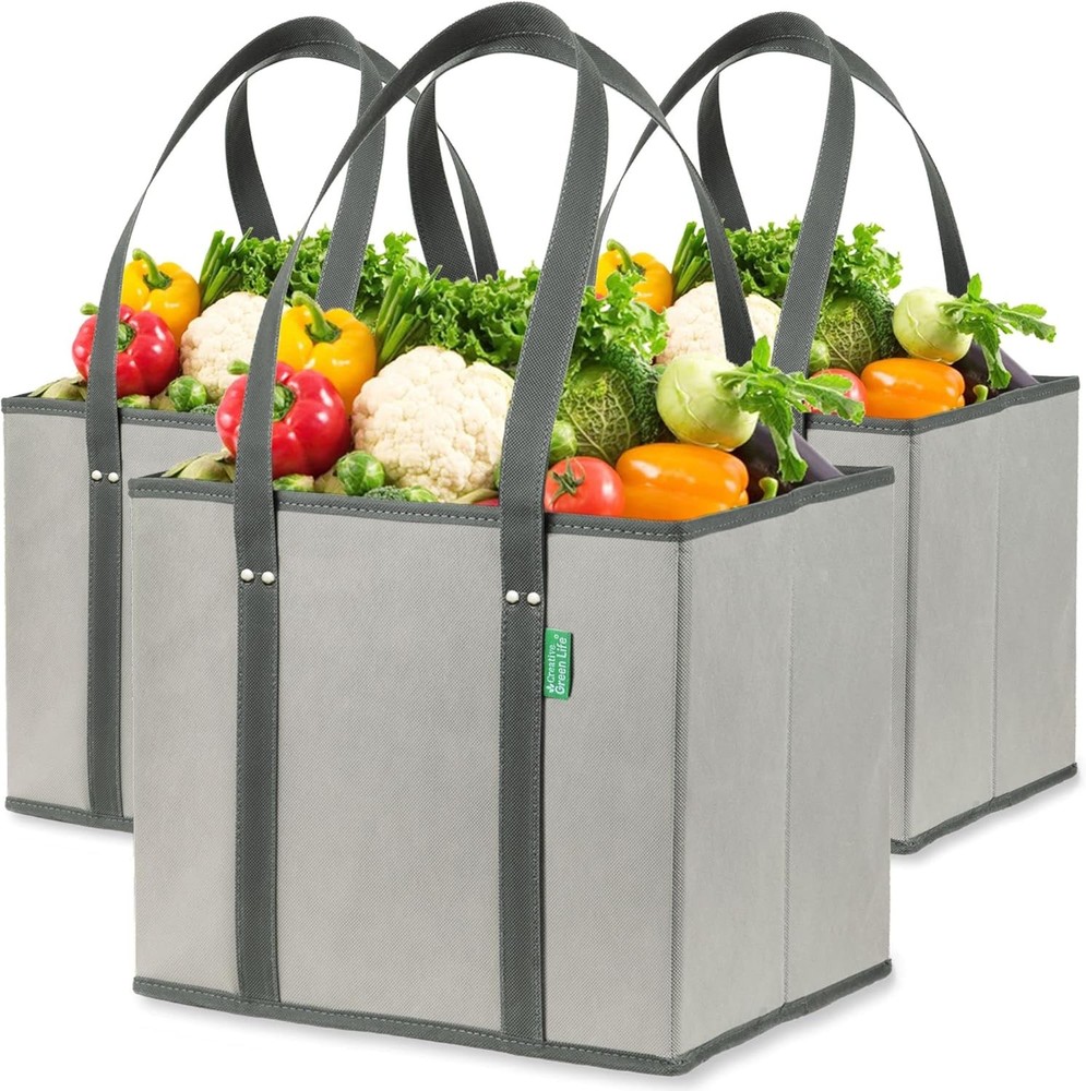 Creative Green Life Reusable Grocery Shopping Bags (3 Pack) – Heavy Duty